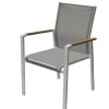 Brico Central Park Tuinstoel Bonifacio Stapelbaar Aluminium/Textileen Taupe- Tuinstoelen