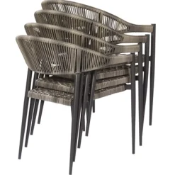 Brico Central Park Tuinstoel Collioure Aluminiuim/Wicker 60X56,5X78Cm- Tuinstoelen