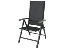 Brico Central Park Tuinstoel Dafne Verstelbaar Aluminium Textileen Antraciet- Tuinstoelen