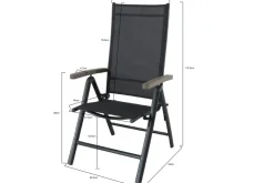Brico Central Park Tuinstoel Dafne Verstelbaar Aluminium Textileen Antraciet- Tuinstoelen