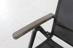 Brico Central Park Tuinstoel Dafne Verstelbaar Aluminium Textileen Antraciet- Tuinstoelen