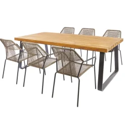 Brico Central Park Tuinstoel Frejus Stapelbaar Wicker Donkergrijs 65,5X62X84Cm- Tuinstoelen