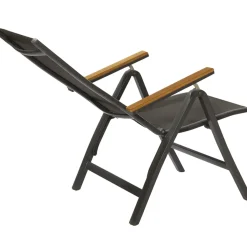 Brico Central Park Tuinstoel Limoux Inklapbaar Aluminium/Textileen/Teakhout- Tuinstoelen