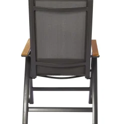 Brico Central Park Tuinstoel Limoux Inklapbaar Aluminium/Textileen/Teakhout- Tuinstoelen
