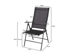 Brico Central Park Tuinstoel Palma Verstelbaar Antraciet/Zwart- Tuinstoelen