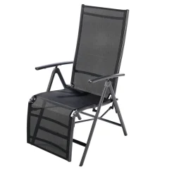 Brico Central Park Tuinstoel Palma Verstelbaar Aluminium/Textileen Antraciet- Tuinstoelen