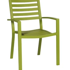 Brico Central Park Tuinstoel Stapelbaar Aluminium Olijfgroen 61,5X57,5X85,5Cm- Tuinstoelen
