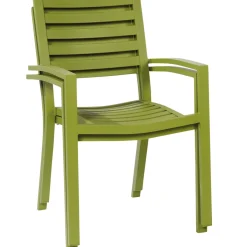 Brico Central Park Tuinstoel Stapelbaar Aluminium Olijfgroen 61,5X57,5X85,5Cm- Tuinstoelen