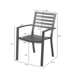 Brico Central Park Tuinstoel Vina Aluminium Antraciet- Tuinstoelen