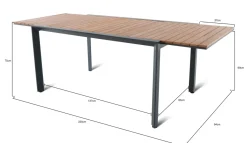 Brico Central Park Tuintafel Analee Uitschuifbaar 146/219X90Cm- Tuintafels