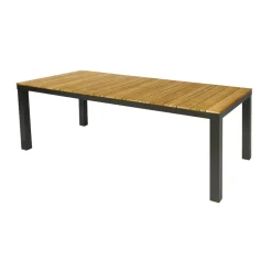 Brico Central Park Tuintafel Limoux Teakhout/Aluminium 215X100Cm- Tuintafels
