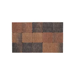 Brico Coeck Kassei Bruin-Zwart In-Line Getrommeld 15X15X6Cm- Stenen En Klinkers