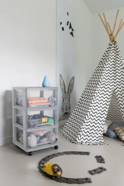 Manden & Boxen|Brico Curver Ladesysteem Met Wielen Essentials Lichtgrijs 3X20L