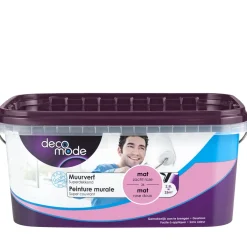 Brico Decomode Muurverf Superdekkend Mat Zacht Roze 2,5L- Muurverf