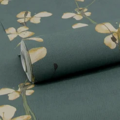 Brico Decomode Vliesbehang Bloemen Jade- Vliesbehang