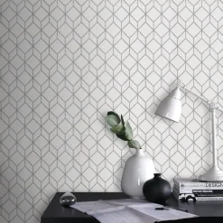 Brico Decomode Vliesbehang Myrtle Wit- Vliesbehang