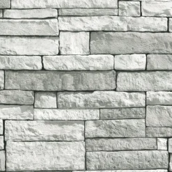 Brico Decomode Vliesbehang Stones Lichtgrijs- Vliesbehang
