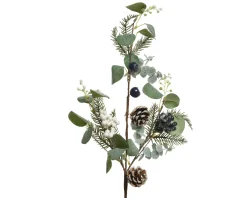 Kerstdecoratie|Brico Decoris Bessen/Dennenappel/Blad Groen 80Cm