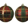 Kerstballen|Brico Decoris Kerstbal Ruitjespatroon 8Cm 1Stuk