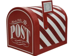 Kerstdecoratie|Brico Decoris Postbus North Pole Post Rood-Wit 24Cm