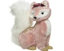 Kerstdecoratie|Brico Decoris Vos Polyester Roze 27Cm