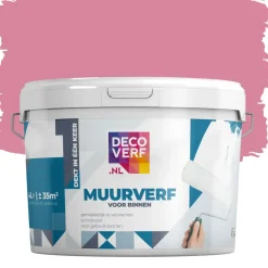 Brico Decoverf Muurverf Licht Roze, 4L- Muurverf