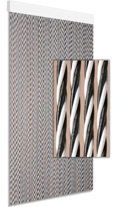 Brico Degor Deurgordijn Dara Zwart/Wit 90X210Cm- Vliegendeuren