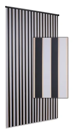 Brico Degor Deurgordijn Linten Zwart/Wit 90X220Cm- Vliegendeuren