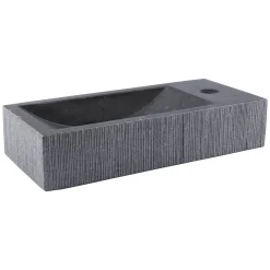 Toiletfonteinen|Brico Differnz Fontein Ribble Natuursteen Zwart 38Cm