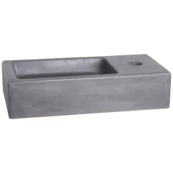 Toiletfonteinen|Brico Differnz Fonteinset/Handdoekrek Jukon Beton Grijs/Zwart 38,5Cm