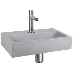 Toiletfonteinen|Brico Differnz Toiletfontein Flat Beton Lichtgrijs 38X24X8Cm