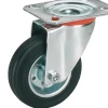 Brico Dorner Helmer Zwenkwiel Rubber Zwart/Oranje 125Mm- Wielen