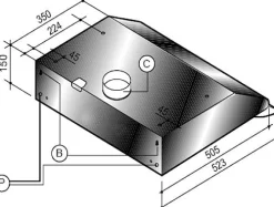 Dampkappen|Brico Electrum Onderbouw Afzuigkap Uh611Lb Zwart 60Cm