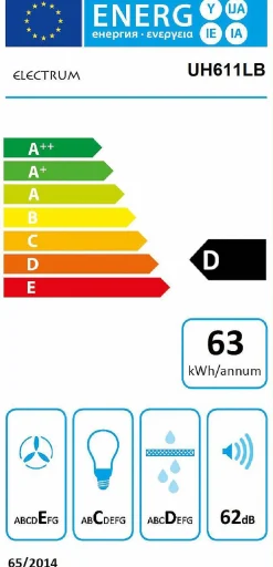 Dampkappen|Brico Electrum Onderbouw Afzuigkap Uh611Lb Zwart 60Cm