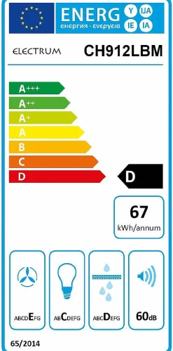 Dampkappen|Brico Electrum Schouwafzuigkap 90Cm Ch912Lbm Zwart