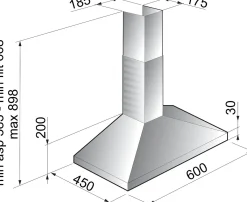 Dampkappen|Brico Electrum Schouwafzuigkap Ch611Lx Rvs 60Cm