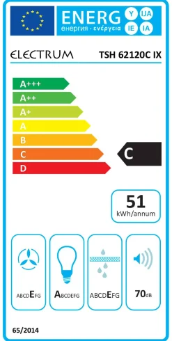 Dampkappen|Brico Electrum Schouwafzuigkap Tsh 62120C Ix 60Cm Rvs