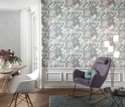 Brico Elle Decoration Vliesbehang Blossom Wit-Roze- Vliesbehang