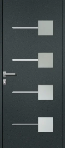Brico Elsealu Buitendeur Soria Antracietgrijs 218X96Cm- Voordeuren