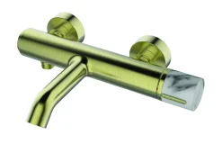 Badkranen|Brico Essebagno Badmengkraan Manopola Goud Geborsteld