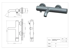 Badkranen|Brico Essebagno Badmengkraan Manopola Zwart Concrete