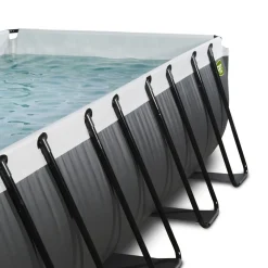 Brico Exit Black Leather Opzetzwembad Met Filterpomp Zwart 400X200X122Cm- Opzetzwembaden Met Pomp