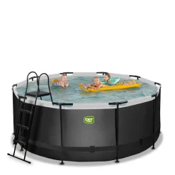 Brico Exit Black Leather Opzetzwembad Met Filterpomp Zwart O360X122Cm- Opzetzwembaden Met Pomp