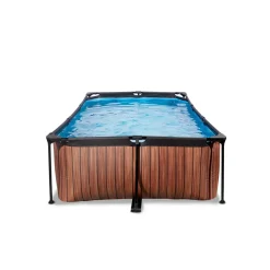 Brico Exit Wood Opzetzwembad Met Filterpomp Bruin 220X150X65Cm- Opzetzwembaden Met Pomp