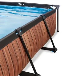 Brico Exit Wood Opzetzwembad Met Filterpomp Bruin 220X150X65Cm- Opzetzwembaden Met Pomp