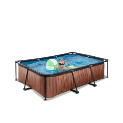 Brico Exit Wood Opzetzwembad Met Filterpomp Bruin 220X150X65Cm- Opzetzwembaden Met Pomp
