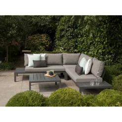 Brico Exotan Loungeset Incl. Kussens - Aluminium - Grijs - 63X245X245- Loungesets