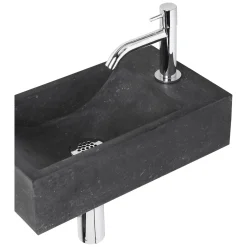 Toiletfonteinen|Brico Fonteinset Parta Bombai Black Natuursteen Wasbak 40 X 23 X 11 Cm