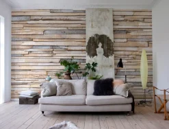 Brico Fotobehang 'White Washed Wood Papier' 254 X 368 Cm- Fotobehang
