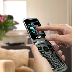 Brico Fysic F25 - Eenvoudige Mobiele Klaptelefoon Voor Senioren Met Sos Noodknop, Zwart- Kluizen